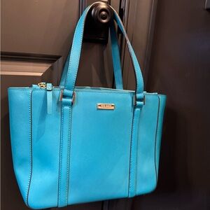 kate spade Bright Turquoise Saffiano Leather Tote